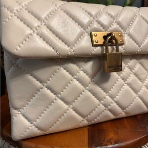 Kurt Geiger Cream and Gold Quilted Clutch
